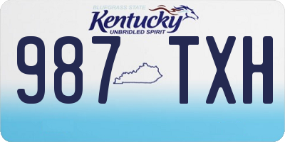 KY license plate 987TXH