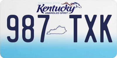 KY license plate 987TXK