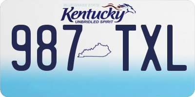 KY license plate 987TXL