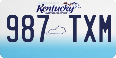 KY license plate 987TXM