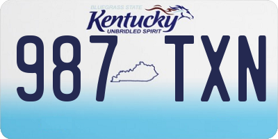 KY license plate 987TXN