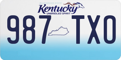 KY license plate 987TXO