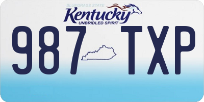 KY license plate 987TXP