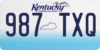 KY license plate 987TXQ