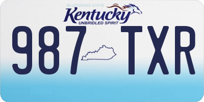 KY license plate 987TXR