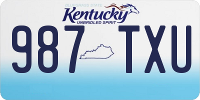 KY license plate 987TXU