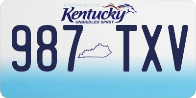 KY license plate 987TXV