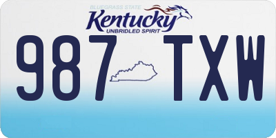 KY license plate 987TXW
