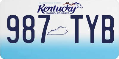 KY license plate 987TYB