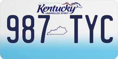 KY license plate 987TYC