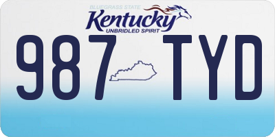 KY license plate 987TYD