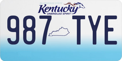 KY license plate 987TYE