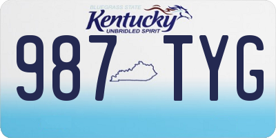 KY license plate 987TYG