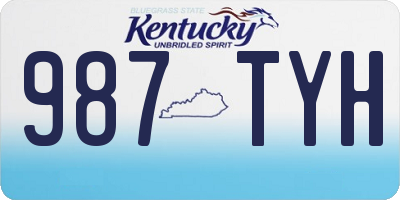 KY license plate 987TYH