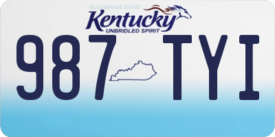 KY license plate 987TYI