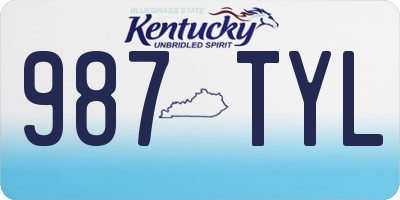 KY license plate 987TYL