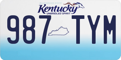 KY license plate 987TYM