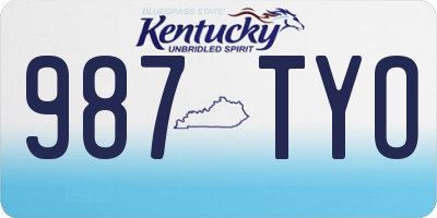 KY license plate 987TYO
