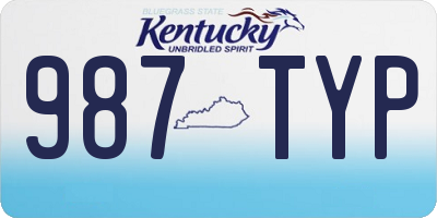 KY license plate 987TYP