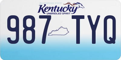 KY license plate 987TYQ