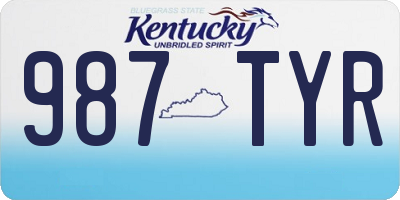 KY license plate 987TYR