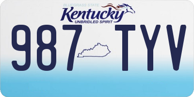 KY license plate 987TYV