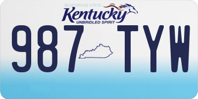 KY license plate 987TYW