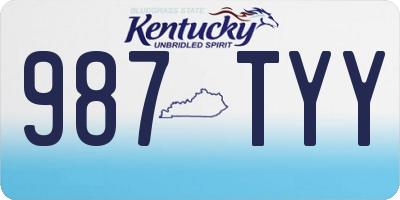 KY license plate 987TYY