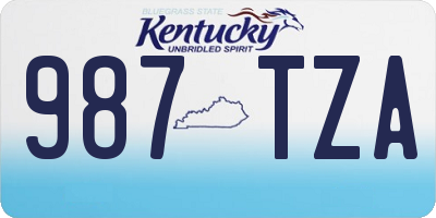 KY license plate 987TZA