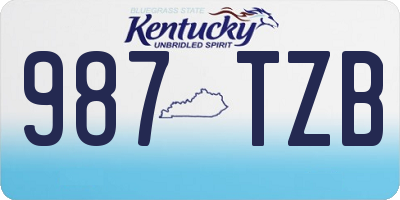 KY license plate 987TZB