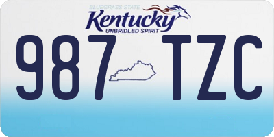 KY license plate 987TZC
