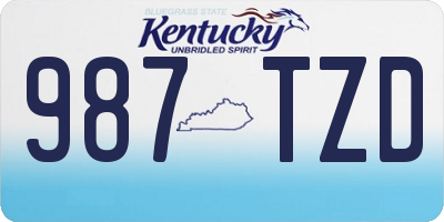 KY license plate 987TZD