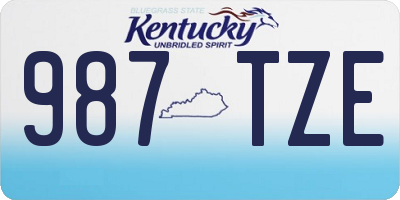 KY license plate 987TZE