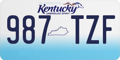 KY license plate 987TZF