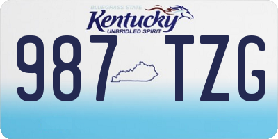 KY license plate 987TZG