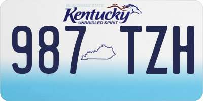 KY license plate 987TZH