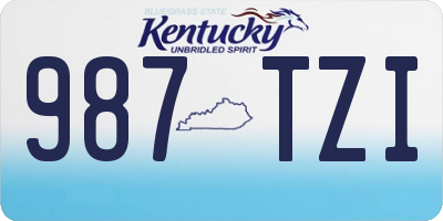 KY license plate 987TZI