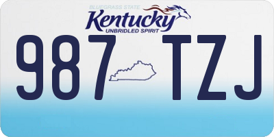 KY license plate 987TZJ