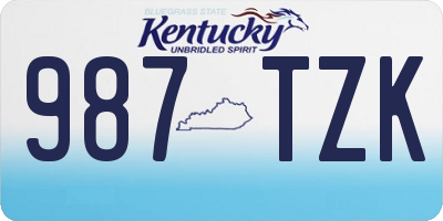 KY license plate 987TZK