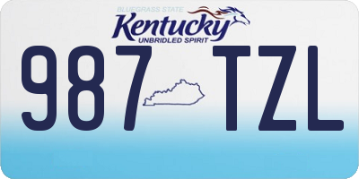 KY license plate 987TZL