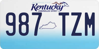 KY license plate 987TZM
