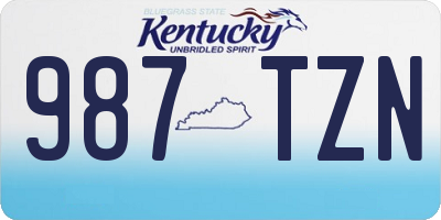 KY license plate 987TZN