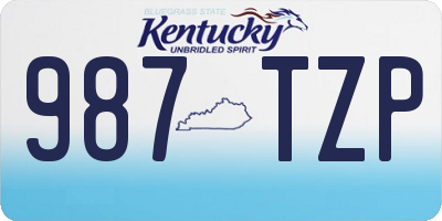 KY license plate 987TZP