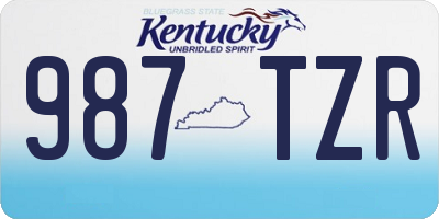 KY license plate 987TZR