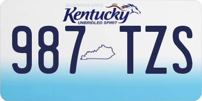KY license plate 987TZS
