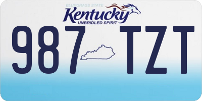 KY license plate 987TZT