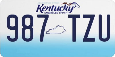 KY license plate 987TZU