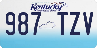 KY license plate 987TZV