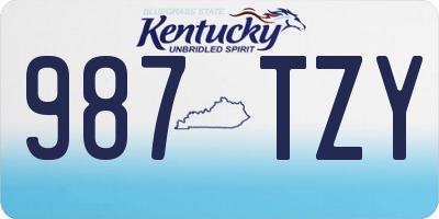 KY license plate 987TZY