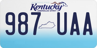 KY license plate 987UAA